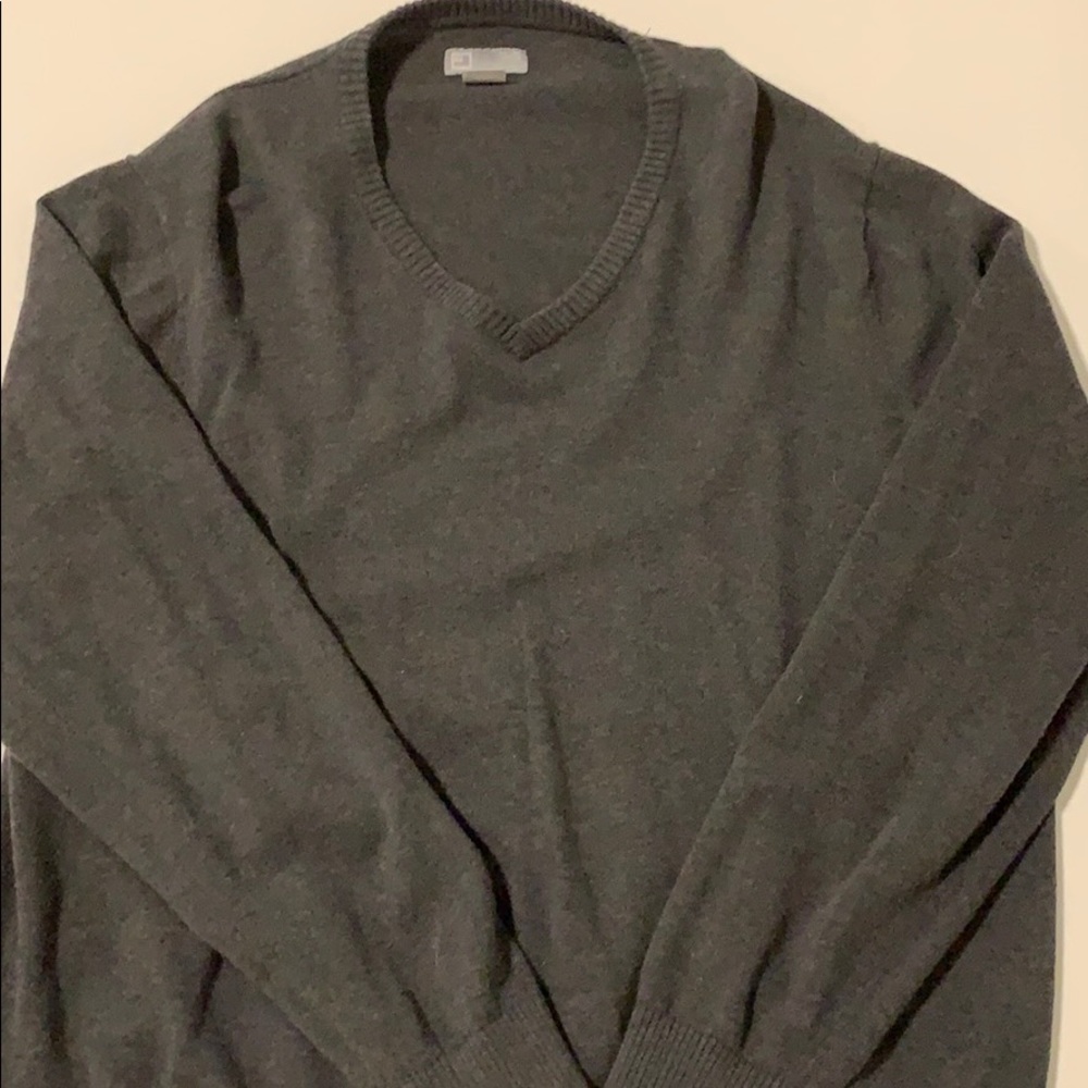 Dark Grey V Neck Sweater